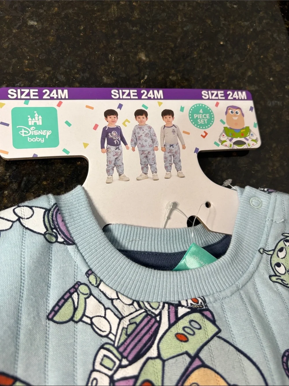 DISNEY Baby NWT 4-piece set, lightweight crew w/matching pants and 2 bodysuits